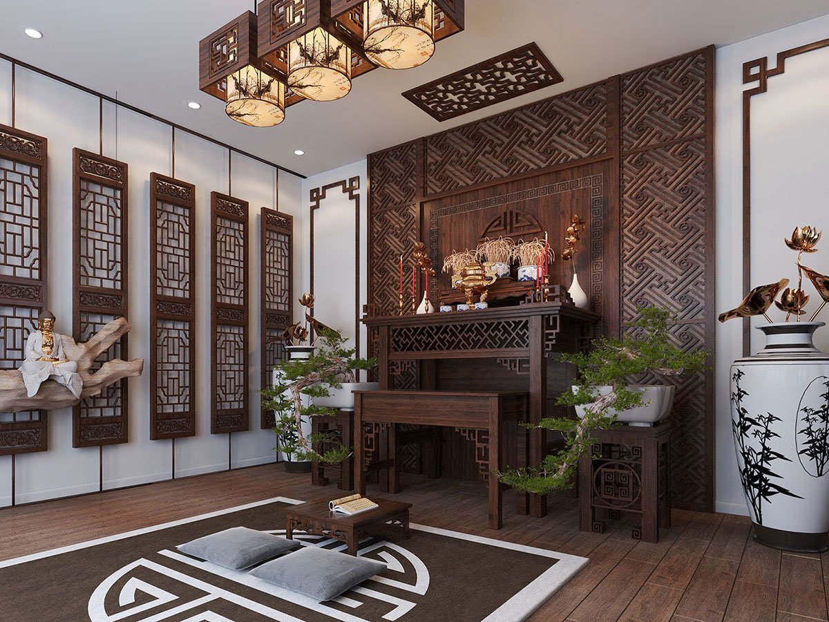thiết kế phòng thờ
