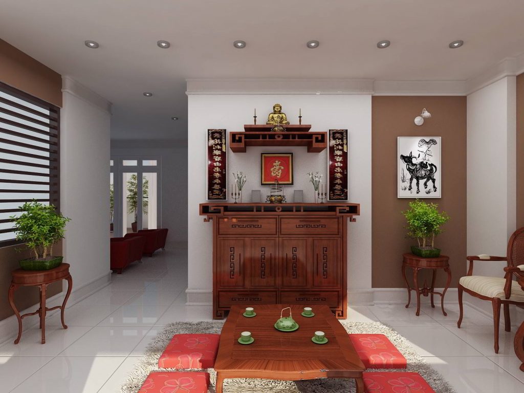 thiết kế phòng thờ