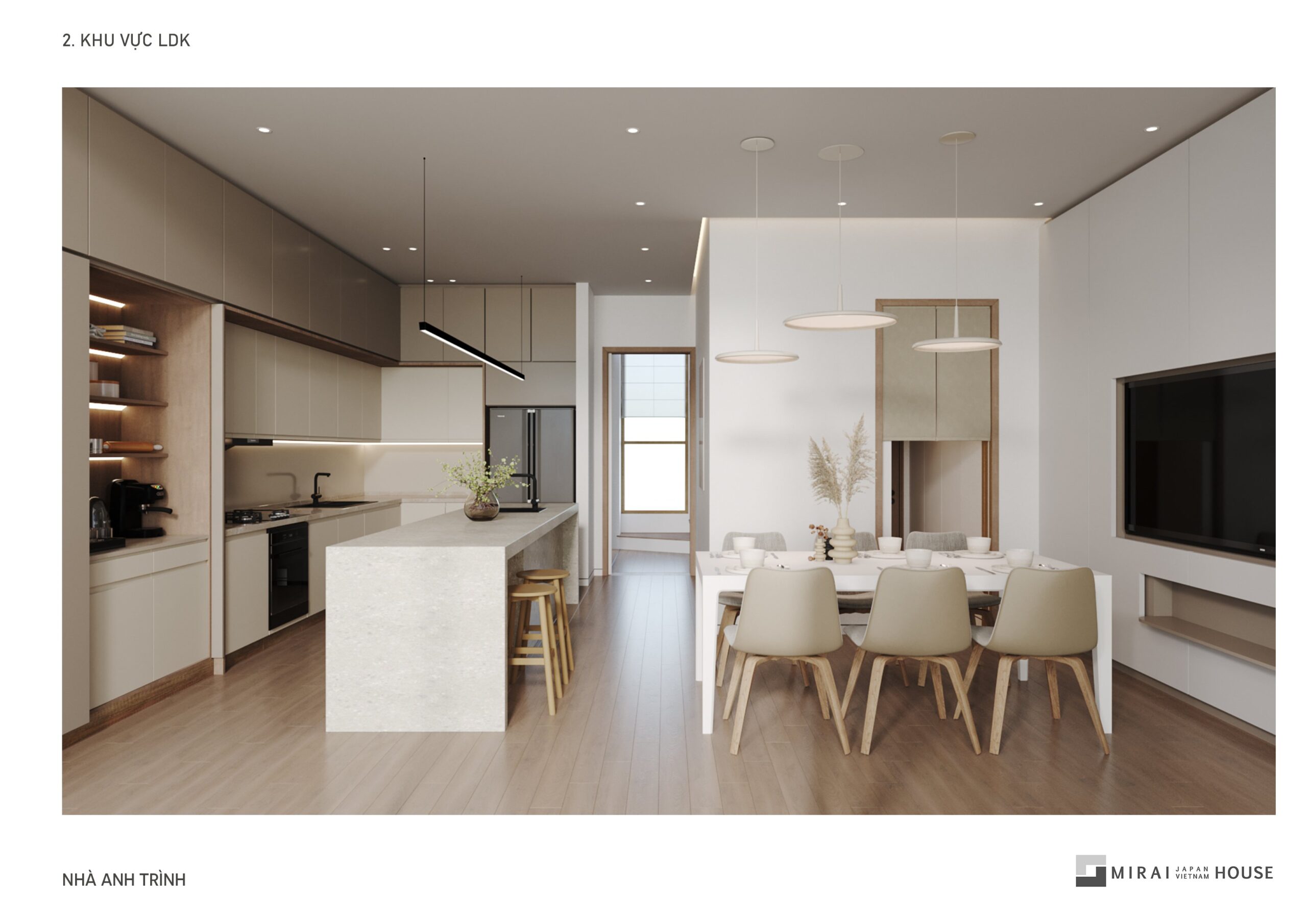 thiết kế bếp kiểu Nhật