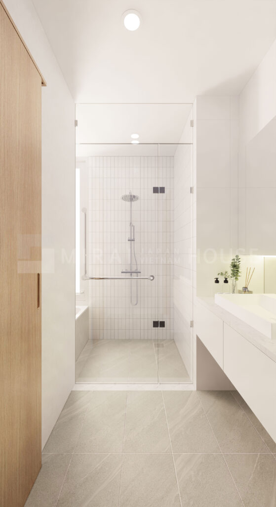 Phòng vệ sinh được thiết kế nội thất đơn giản nhưng hiện đại Phòng vệ sinh được thiết kế nội thất đơn giản nhưng hiện đại